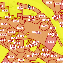 Ausschnitt aus Bodenrichtwertrecherche